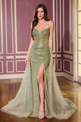 Justice Gown - Strapless Beaded Dress With Overskirt
