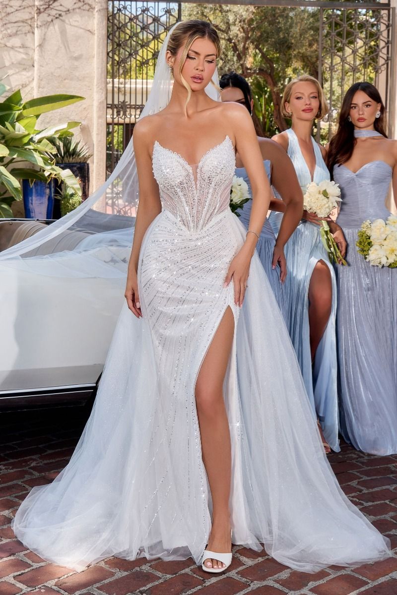 Justice Gown - Strapless Off White Dress With Overskirt