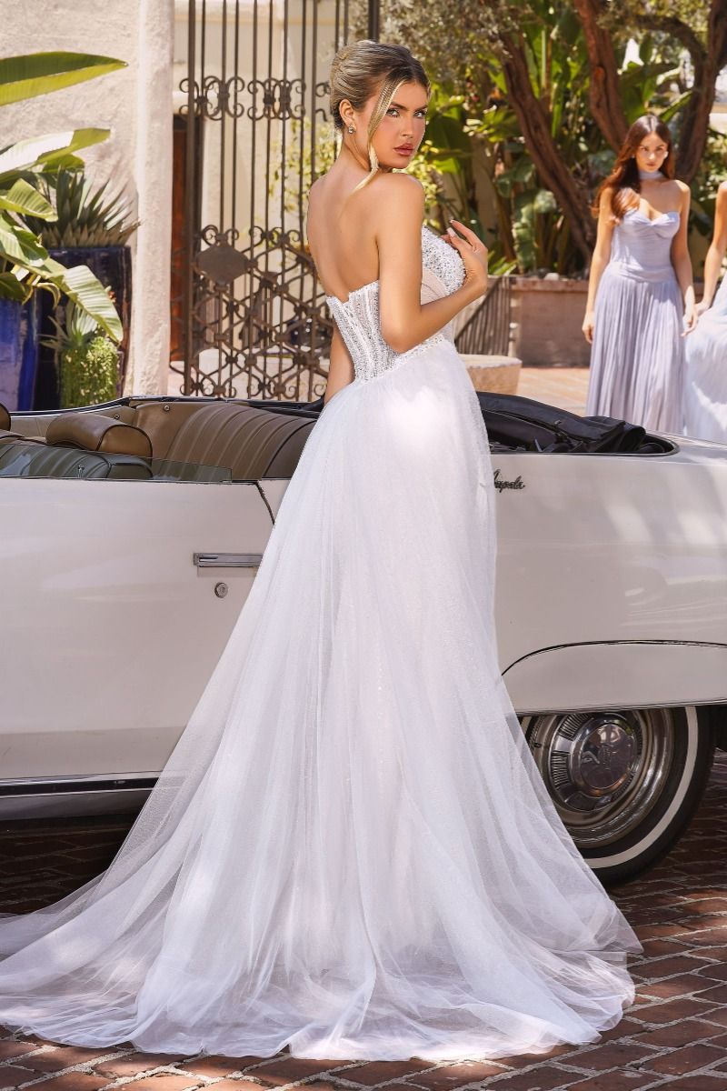 Justice Gown - Strapless Off White Dress With Overskirt