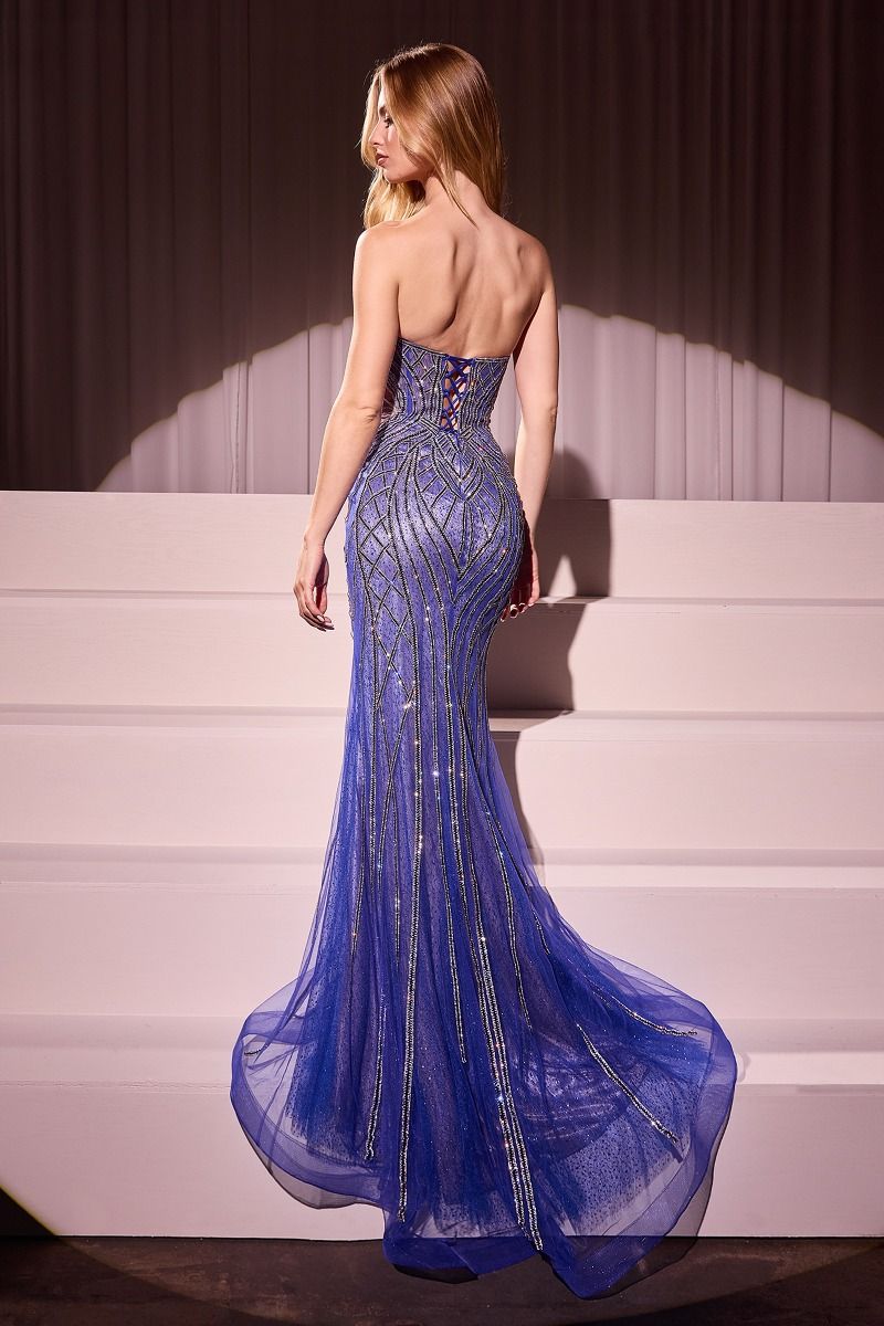 MAXWELL GOWN - CRYSTAL STRAPLESS EMBELLISHED MERMAID GOWN