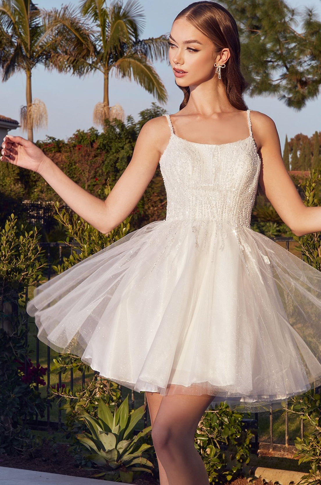 TABITHA MINI DRESS - LAYERED TULLE A-LINE SHORT DRESS
