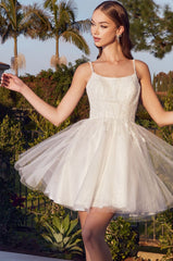 TABITHA MINI DRESS - LAYERED TULLE A-LINE SHORT DRESS