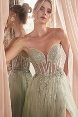 Marisol Gown - Pearl Beaded Glitter Tulle Ball Gown