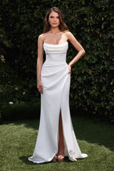 Johanna Gown - Off White Strapless Fitted Gown
