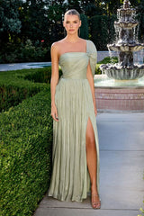 Hilde Gown - Shimmer Chiffon One Shoulder Drape Dress