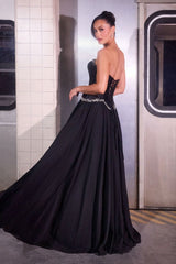 Georgina Corset Ball Gown With Scarf