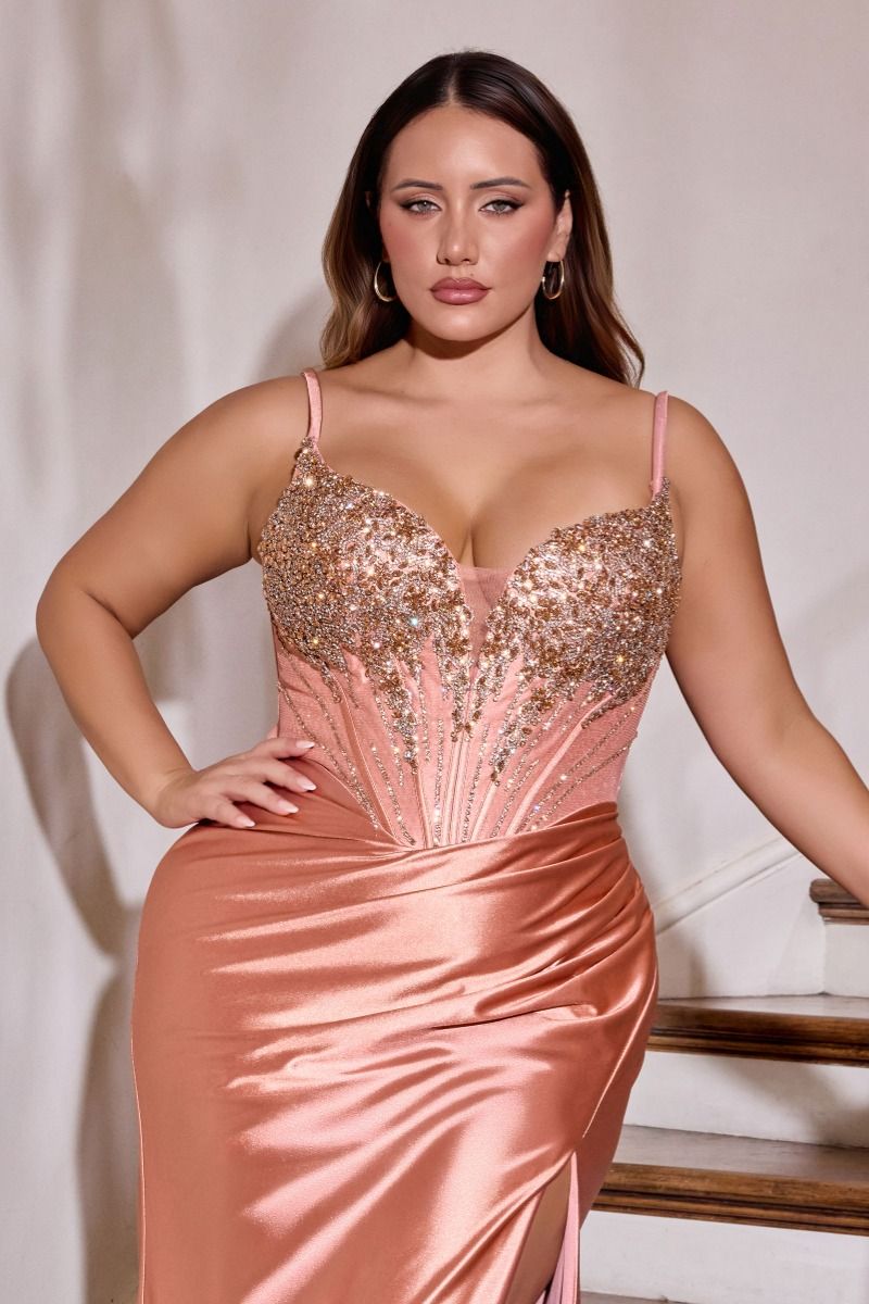 ELOWEN GOWN - SATIN DRESS WITH CORSET BACK