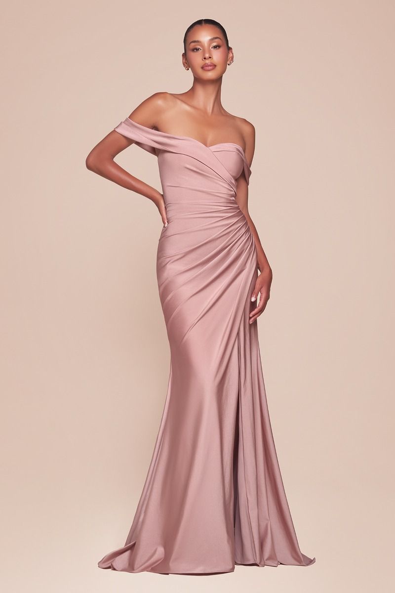 FREYA GOWN - OFF THE SHOULDER STRETCH SPANDEX DRESS
