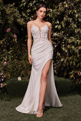 Desirae Gown - Off White - STRAPLESS FITTED LACE DRESS