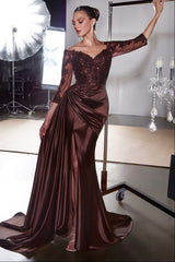 Donna Gown - Evening Dress with Lace Sleeves