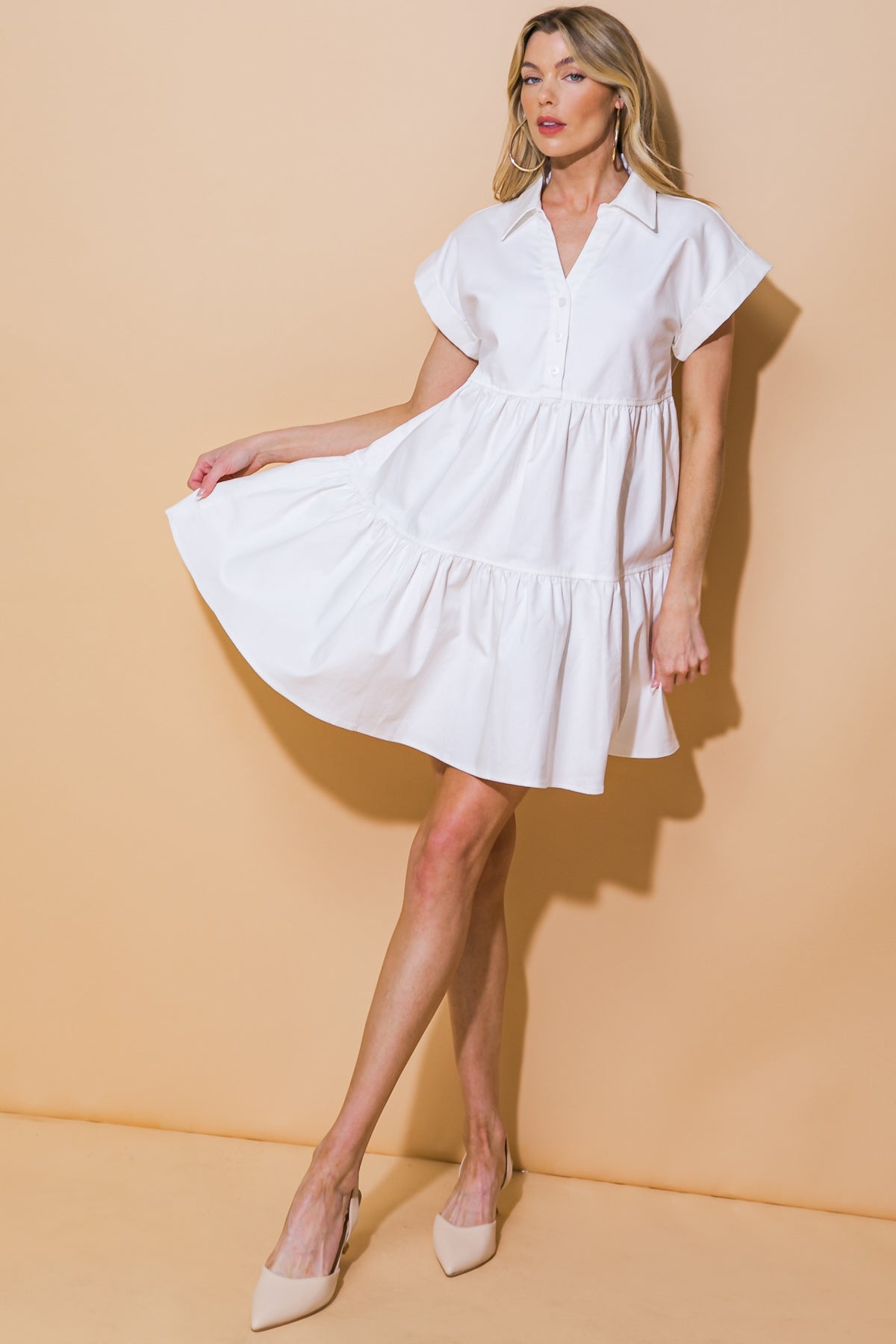 TIMELESS BEAUTY - WHITE SWING DRESS