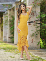Size 2, Giselle Dress - Mustard Lace Dress - FINAL SALE
