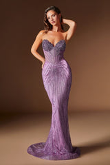 Rialto Gown - Fitted Dress with Sheer Corset Bodice