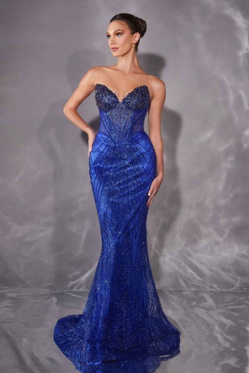 Rialto Gown - Fitted Dress with Sheer Corset Bodice
