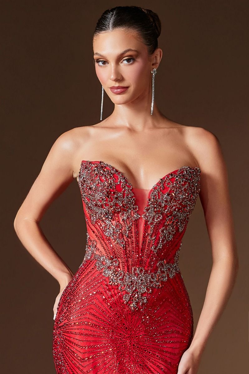 Jenna Gown - Crystal Embellished Fit & Flare Evening Gown