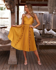 Maia Midi Dress - Mustard - FINAL SALE