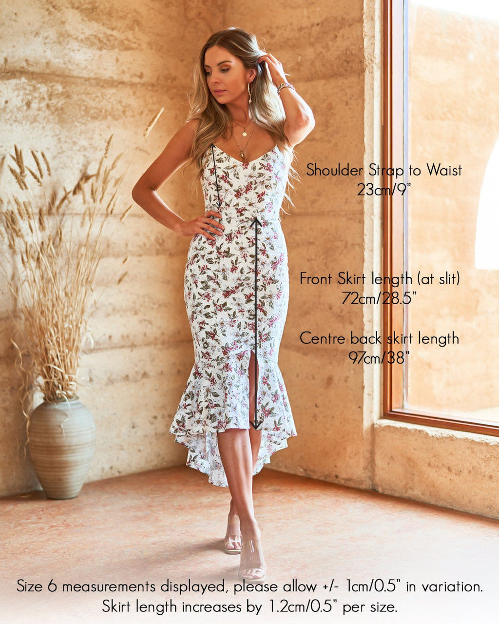 Michaela Dress - Embroidered Eyelet Lace Floral Midi Dress