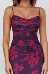 Moana Floral Maxi Dress - Grape