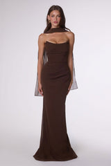 Haven Gown - Long Strapless Chiffon Dress