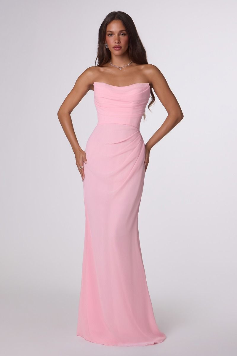 Haven Gown - Long Strapless Chiffon Dress