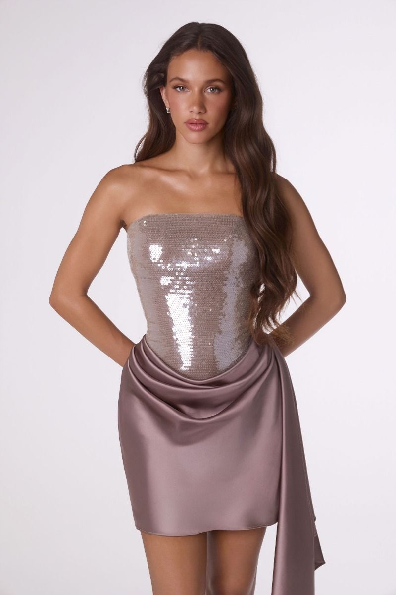 Lachlan Mini Dress - Sequin & Satin Cocktail Dress