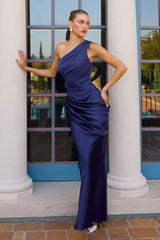 Mathilde Gown - One Shoulder Satin Dress