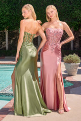 Hayes Gown - Floral Lace Dress With Straight Neckline