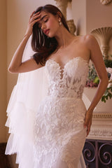 WL033 - Strapless Mermaid Bridal Gown & Sleeves - Andrea & Leo