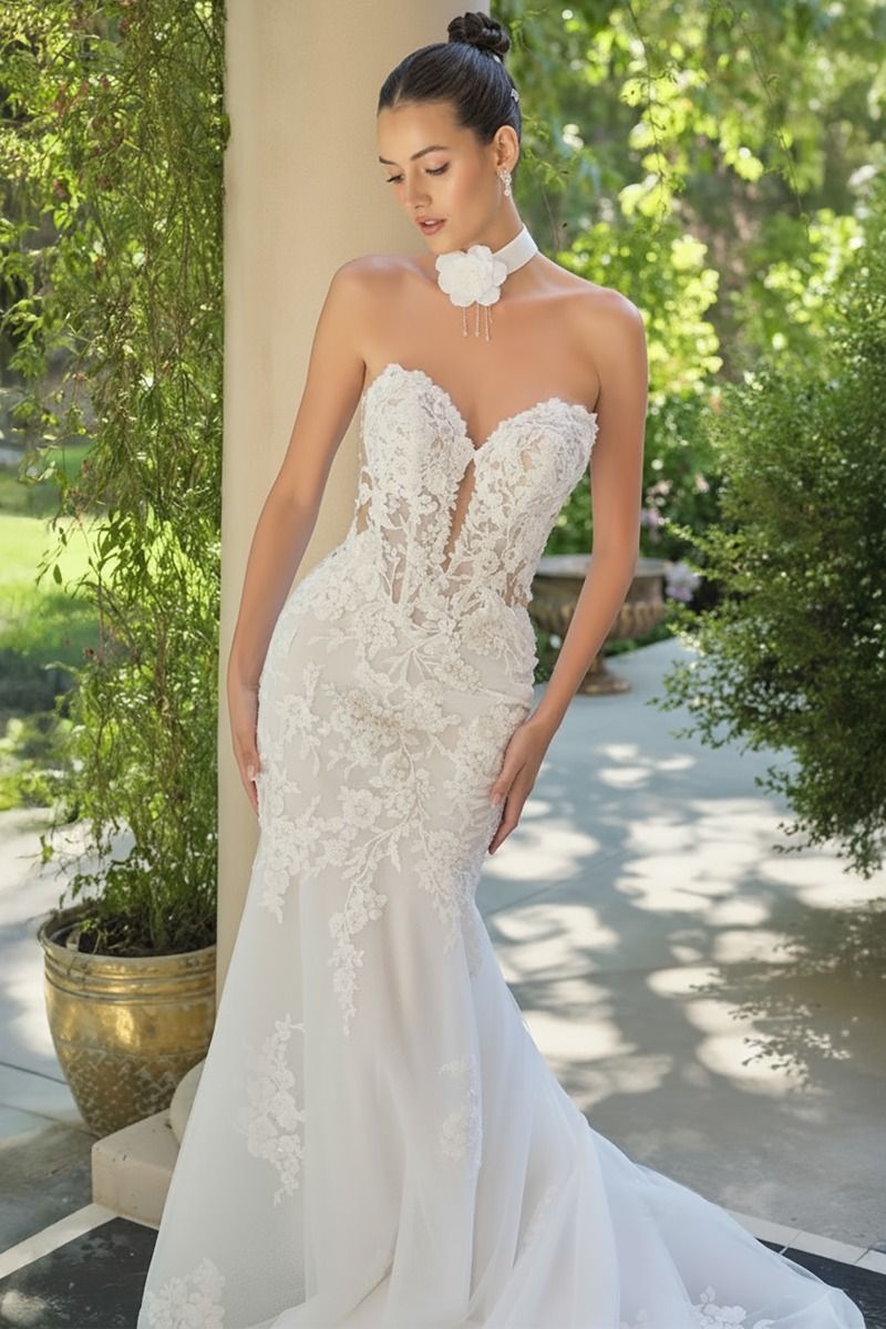 WL065 - Hera Lace Mermaid Gown With Removable Sleeves - Andrea & Leo