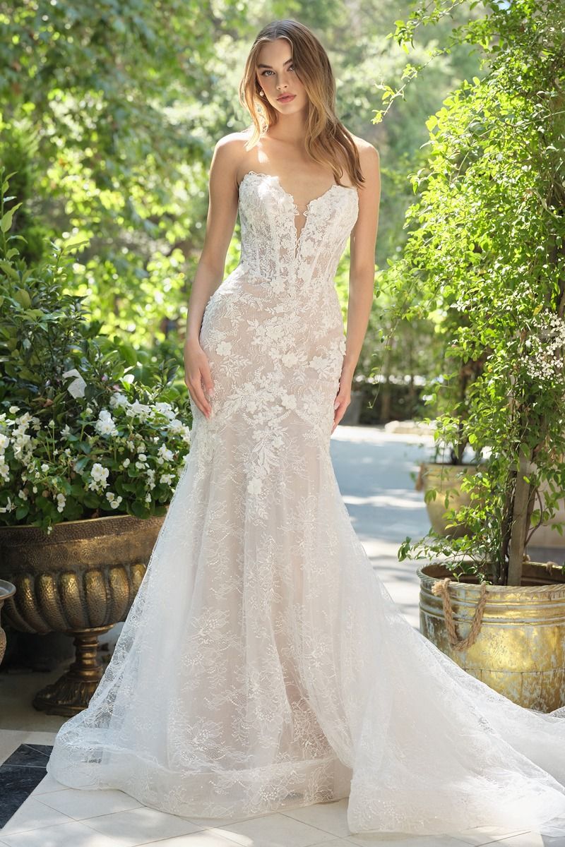 WL072 - Blooming Dianthus Mermaid Gown - Andrea & Leo