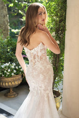 WL072 - Blooming Dianthus Mermaid Gown - Andrea & Leo